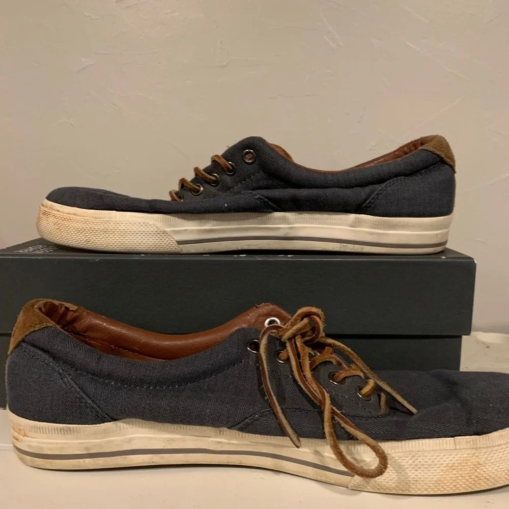 Polo Ralph Lauren Vaughn Sneakers Mens 11 Navy Good Chambray Herringbone‎ Suede